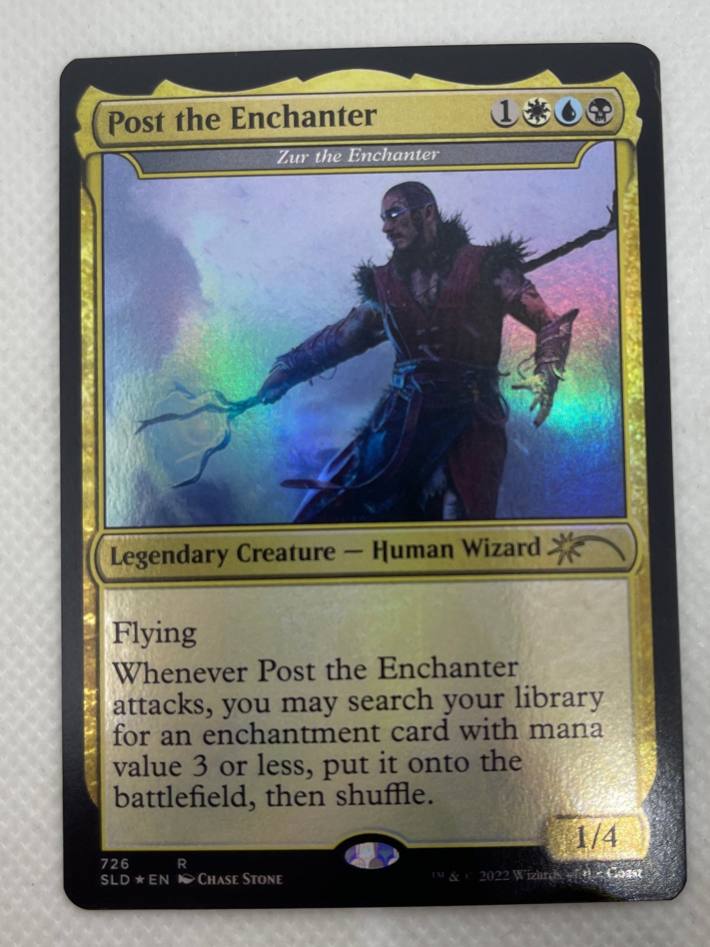 Trading card featuring a fantasy creature on a light gray background