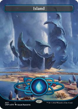 Island (487) (Borderless) (Galaxy Foil) - Unfinity - 487