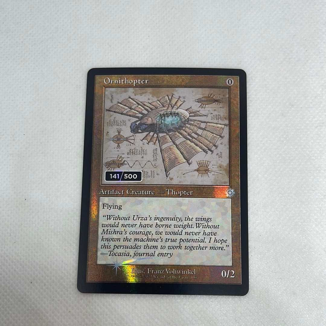 Ornithopter - The Brothers War Retro Frame Artifacts Schematic Serialized Foil Ornithopter - The Brothers War Retro Frame Artifacts Schematic Serialized Foil