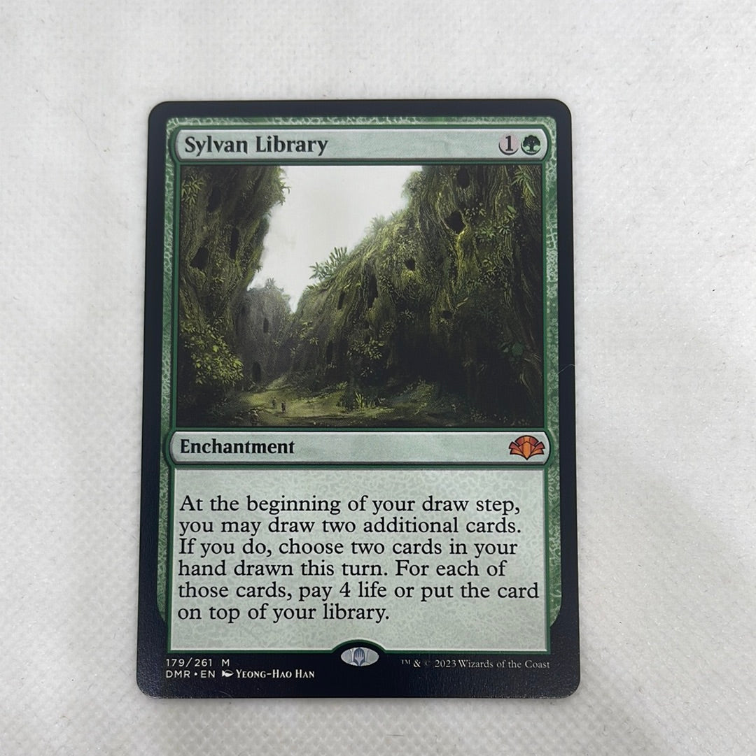 Exploration and Sylvan Library foil from Dominaria good Remastered