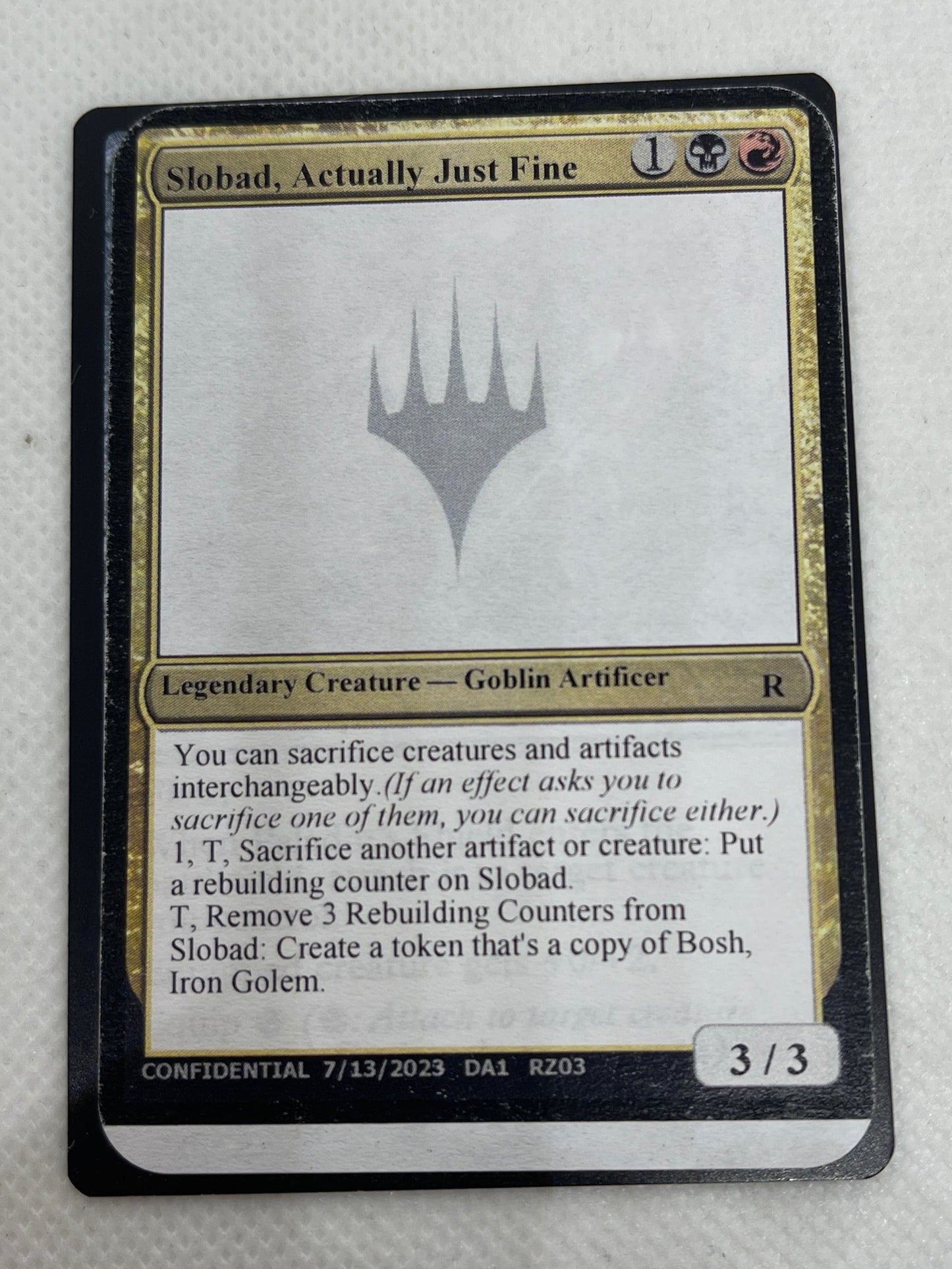 Slobad, Actually Just Fine - Un-Known Event Playtest Cards