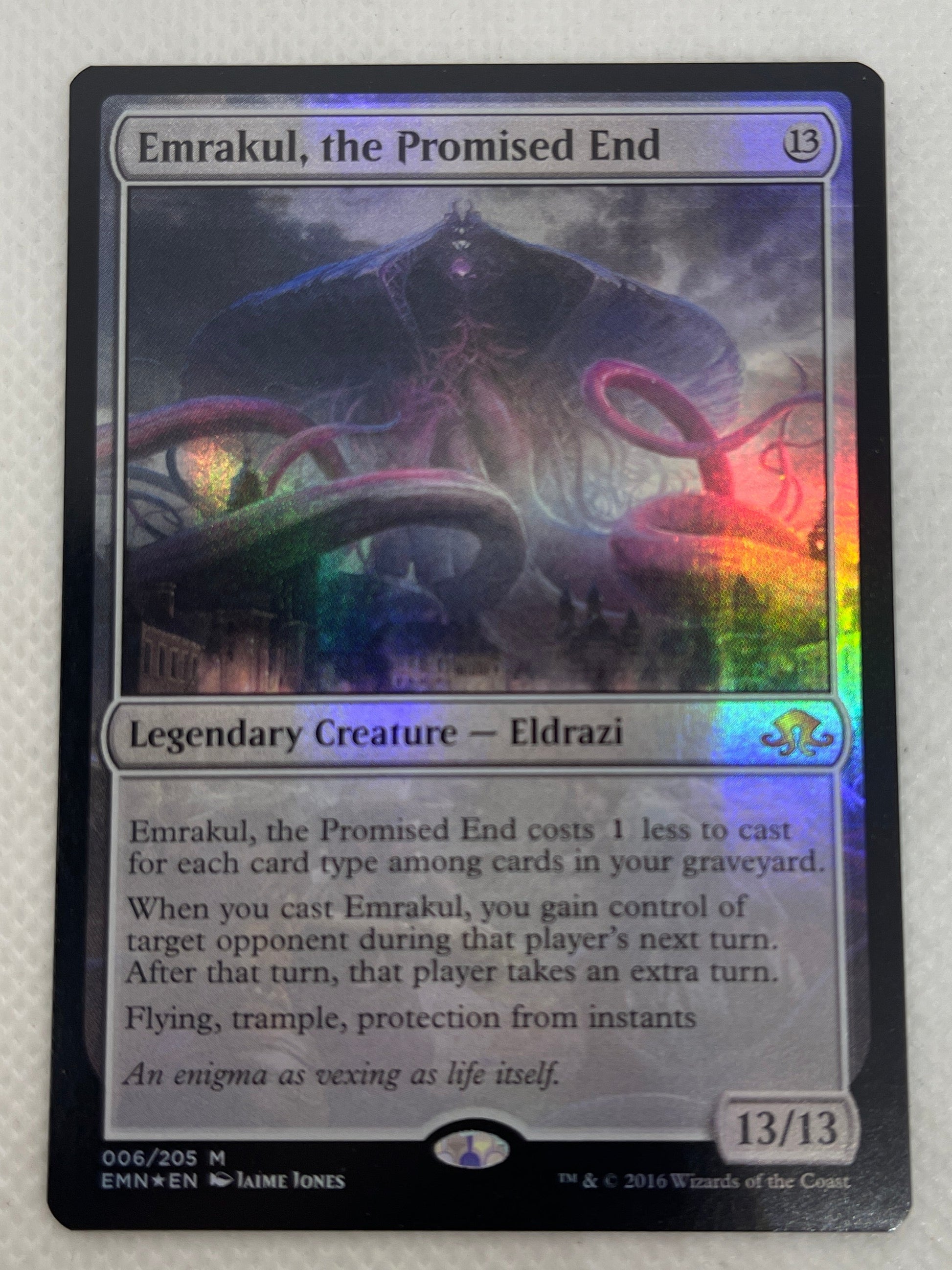 Trading card featuring a fantasy creature on a light gray background