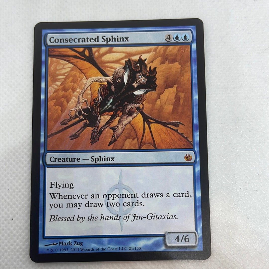 Consecrated Sphinx - Mirrodin Besieged #021 Making Mythic Consecrated Sphinx - Mirrodin Besieged #021 Making Mythic