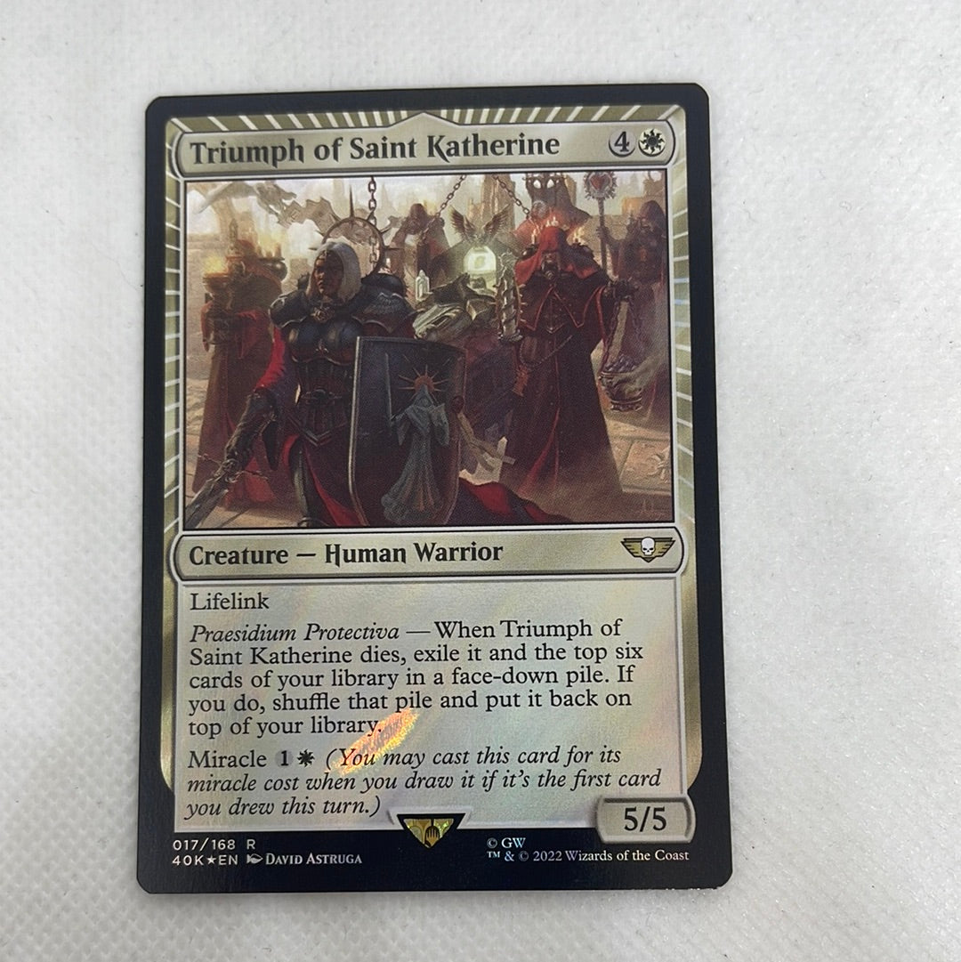 Triumph of Saint Katherine - Warhammer 40k SURGE FOIL Making Mythic Triumph of Saint Katherine - Warhammer 40k SURGE FOIL Making Mythic