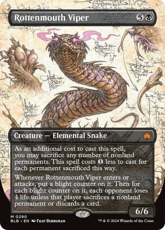 Rottenmouth Viper - Bloomburrow #290 BORDERLESS