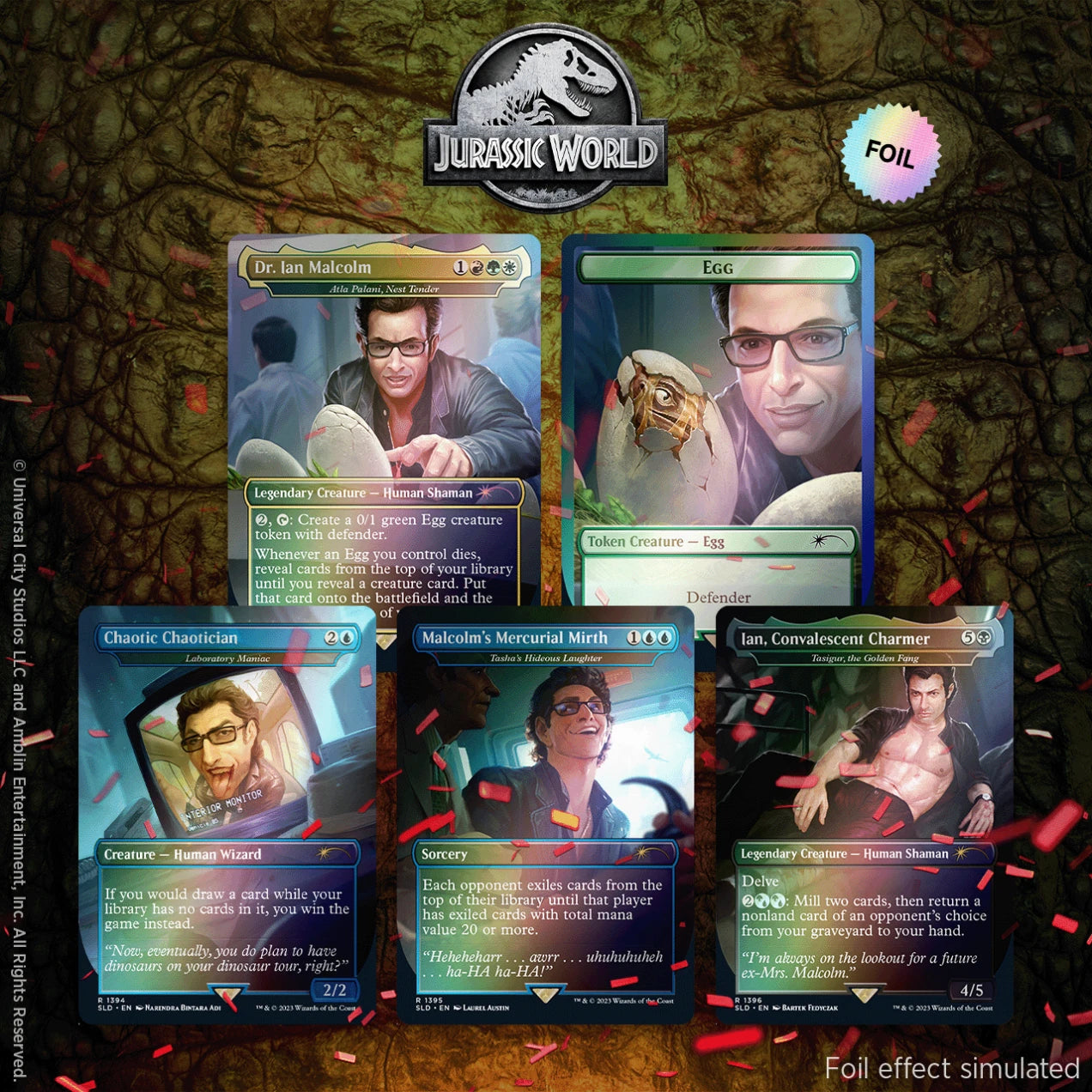 Secret Lair Jurassic World Dr Ian Malcolm RAINBOW FOIL EDITION