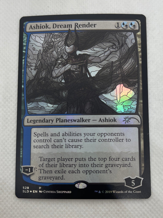 Trading card with fantasy artwork on a light gray background