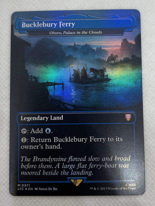 Card with a scenic design on a white surface