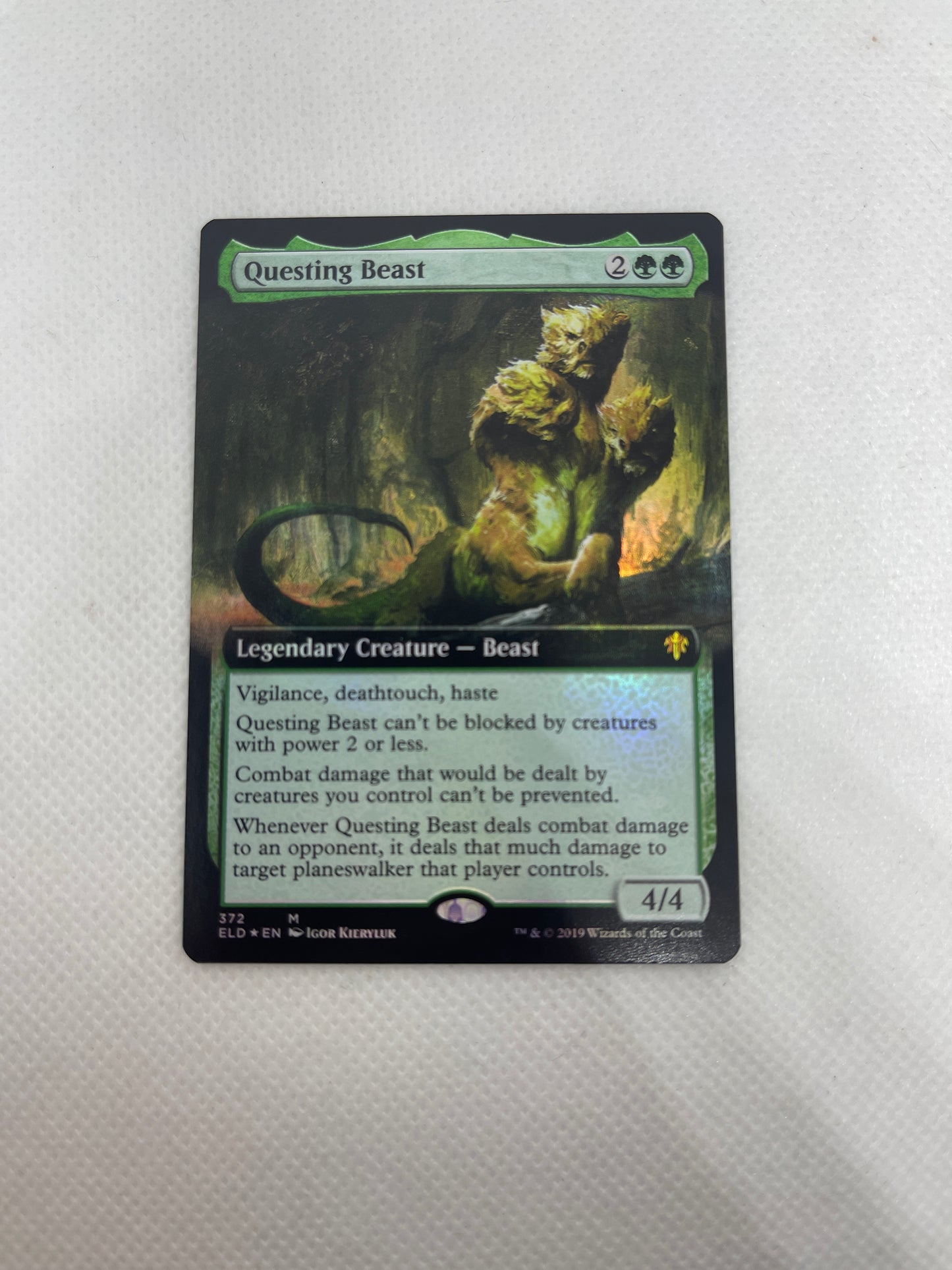 Questing Beast - Throne of Eldraine Extended Art #372 FOIL