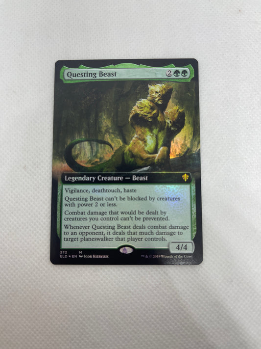 Questing Beast - Throne of Eldraine Extended Art #372 FOIL