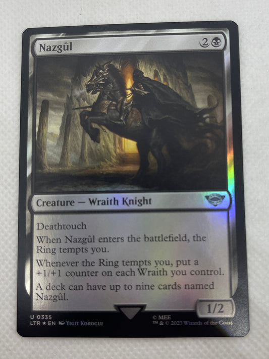 Card with a dark, mystical design on a white background