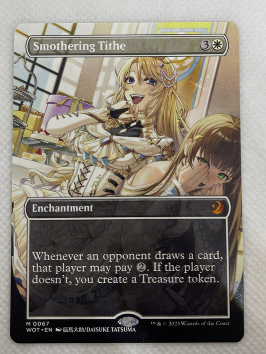 Card with anime-style artwork on a textured surface