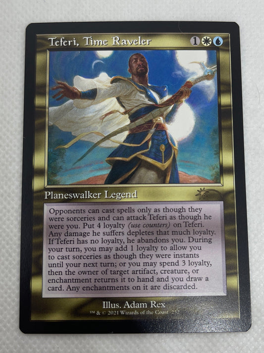 Trading card with artwork and text on a white background