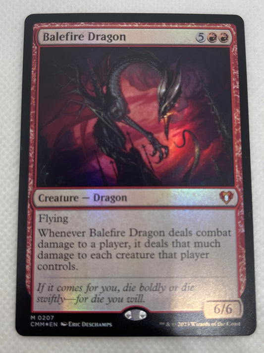Trading card featuring a Baldric Dragon on a white background