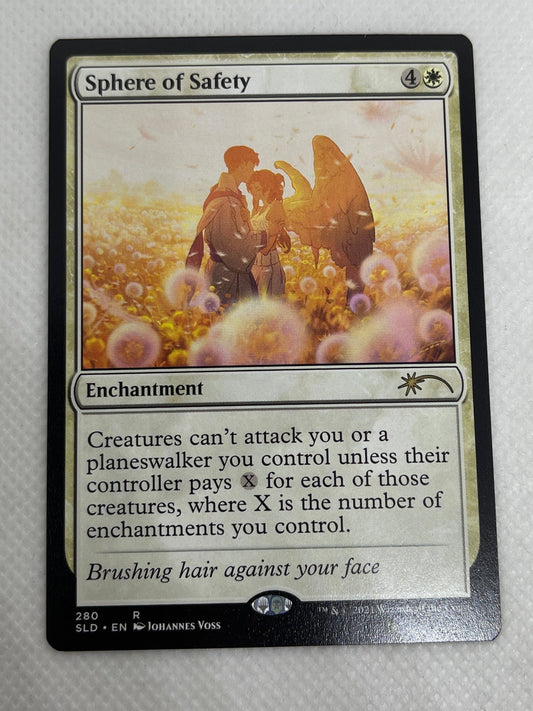 Trading card with text and graphics on a white background