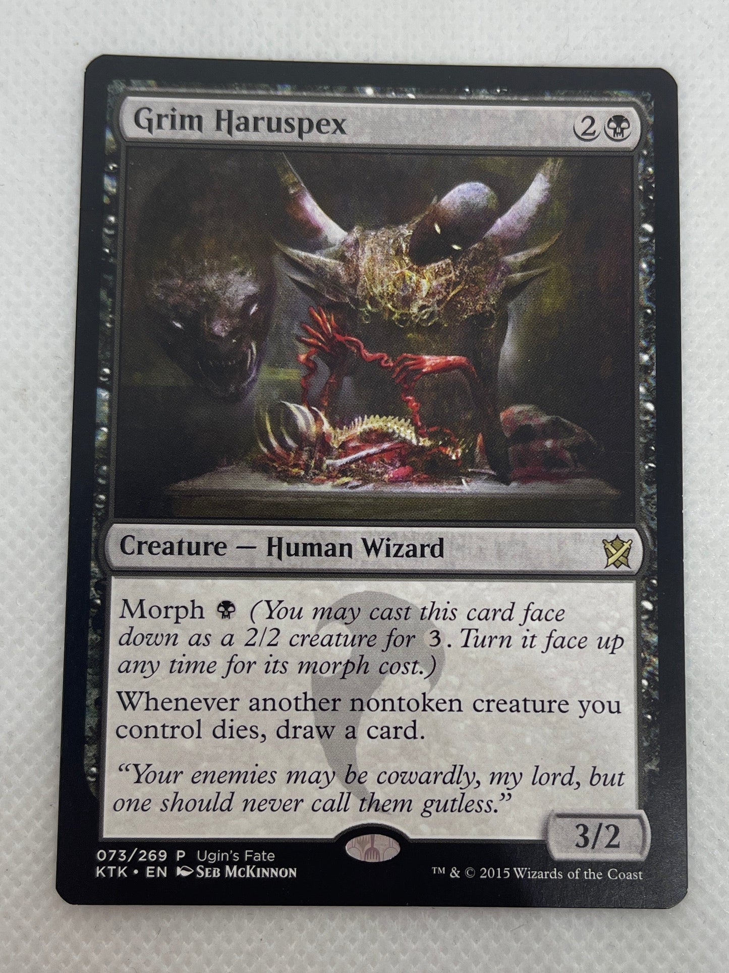 Trading card with fantasy artwork on a white background