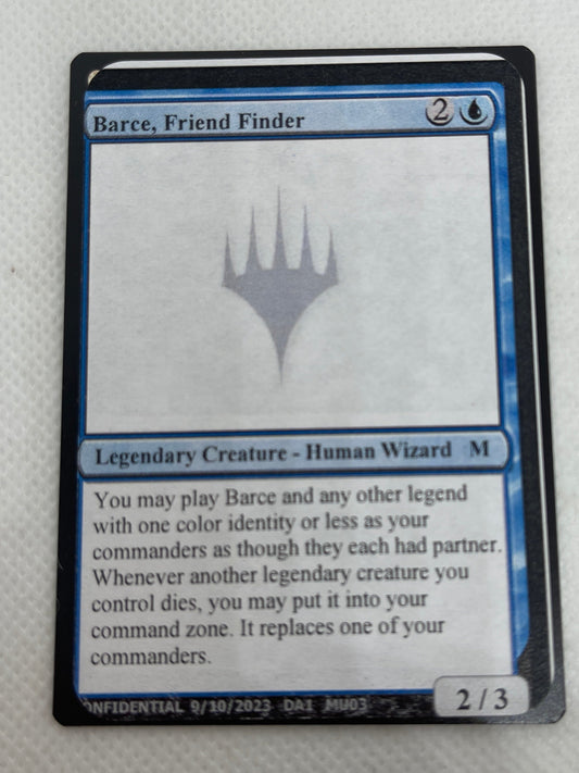 Barce, Friend Finder - Un-Known Event Playtest Cards