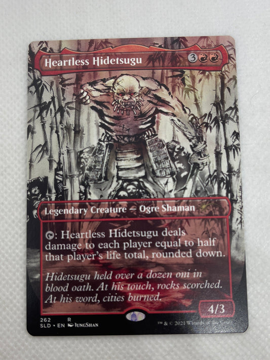 Card with intricate design and text on a white background