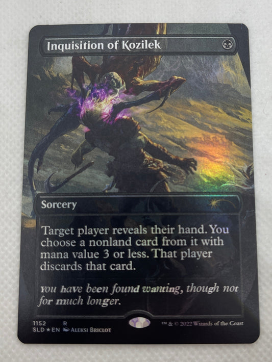 Card with fantasy artwork on a textured white surface