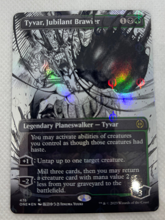 Trading card with detailed artwork and text on a white background