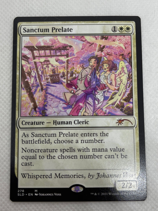 Trading card with colorful artwork on a white background