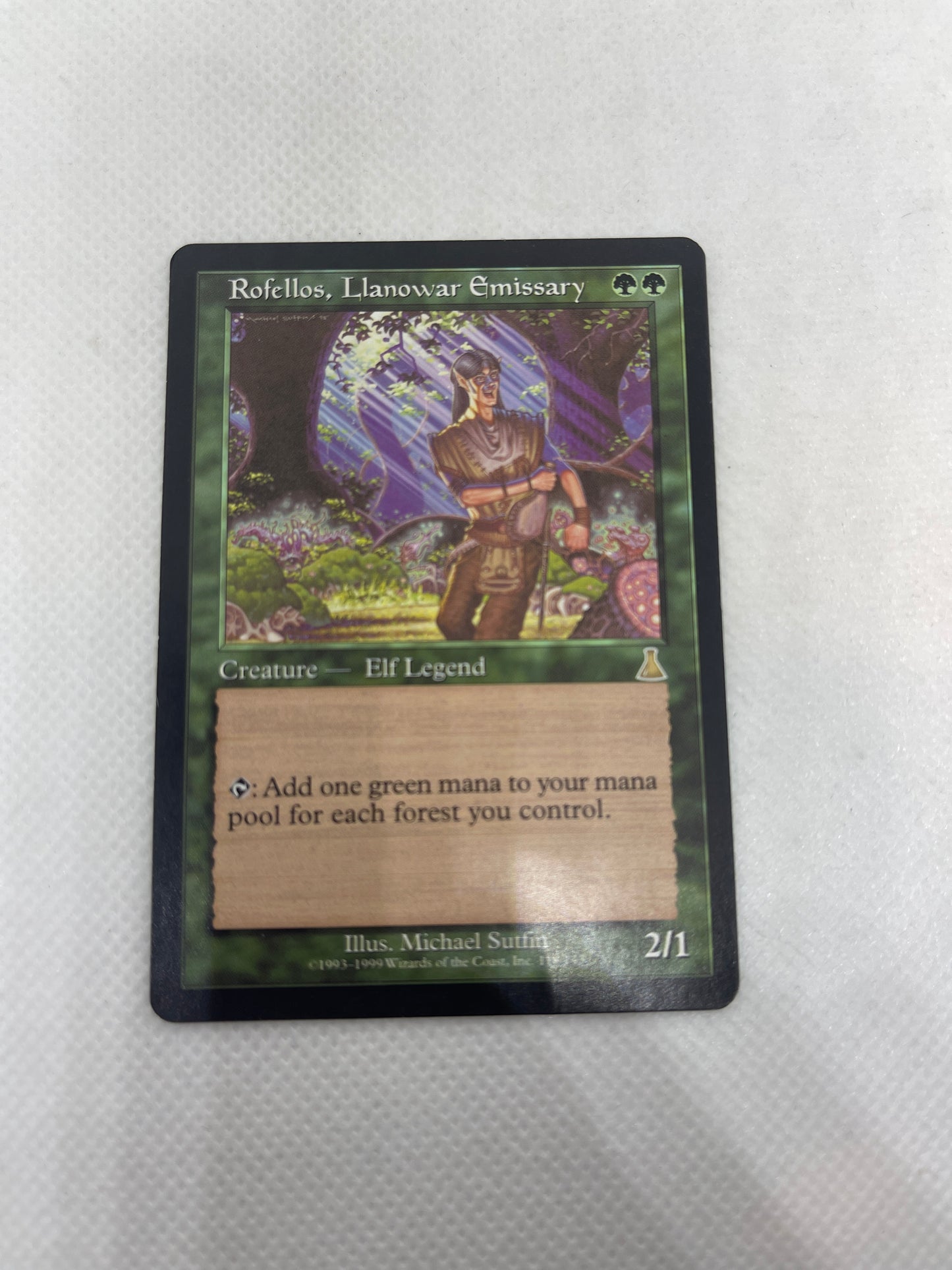 Rofellos, Llanowar Emissary - Urza's Destiny (MP condition)