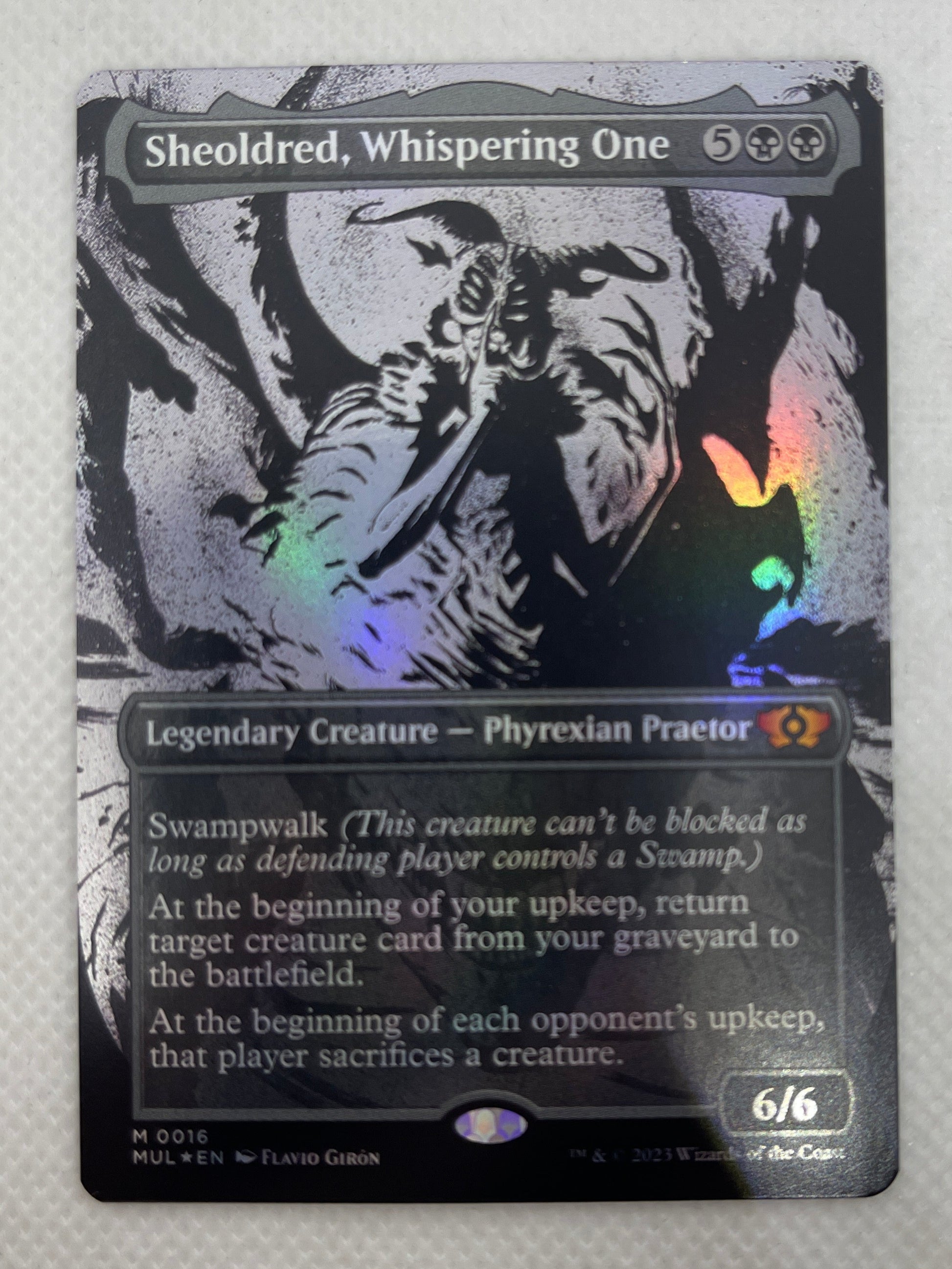 Sheoldred, Whispering One - March of the Machine: Multiverse Legends F Making Mythic Sheoldred, Whispering One - March of the Machine: Multiverse Legends F Making Mythic