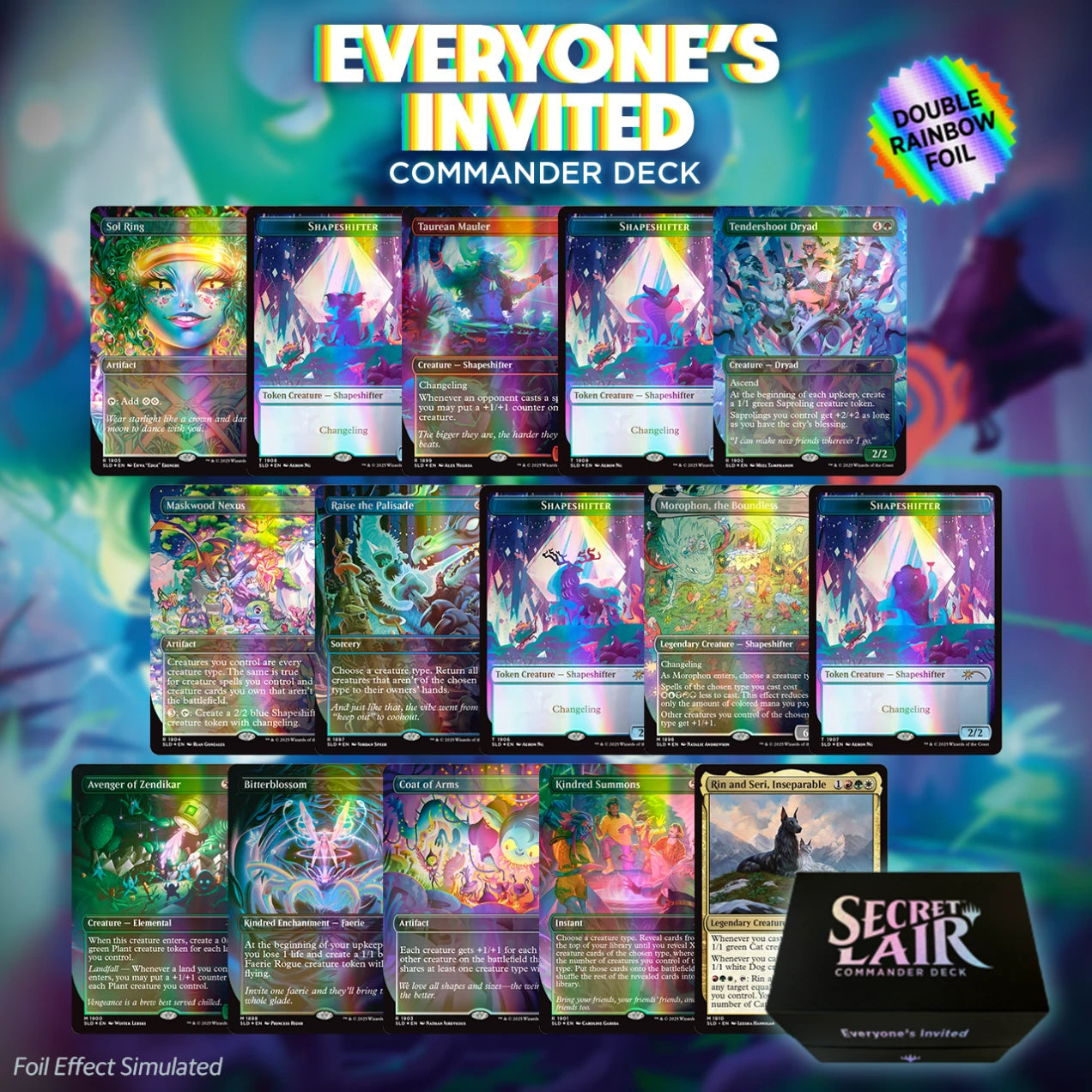 Secret Lair Commander Deck Everyones Invited DOUBLE RAINBOW FOIL EDITION