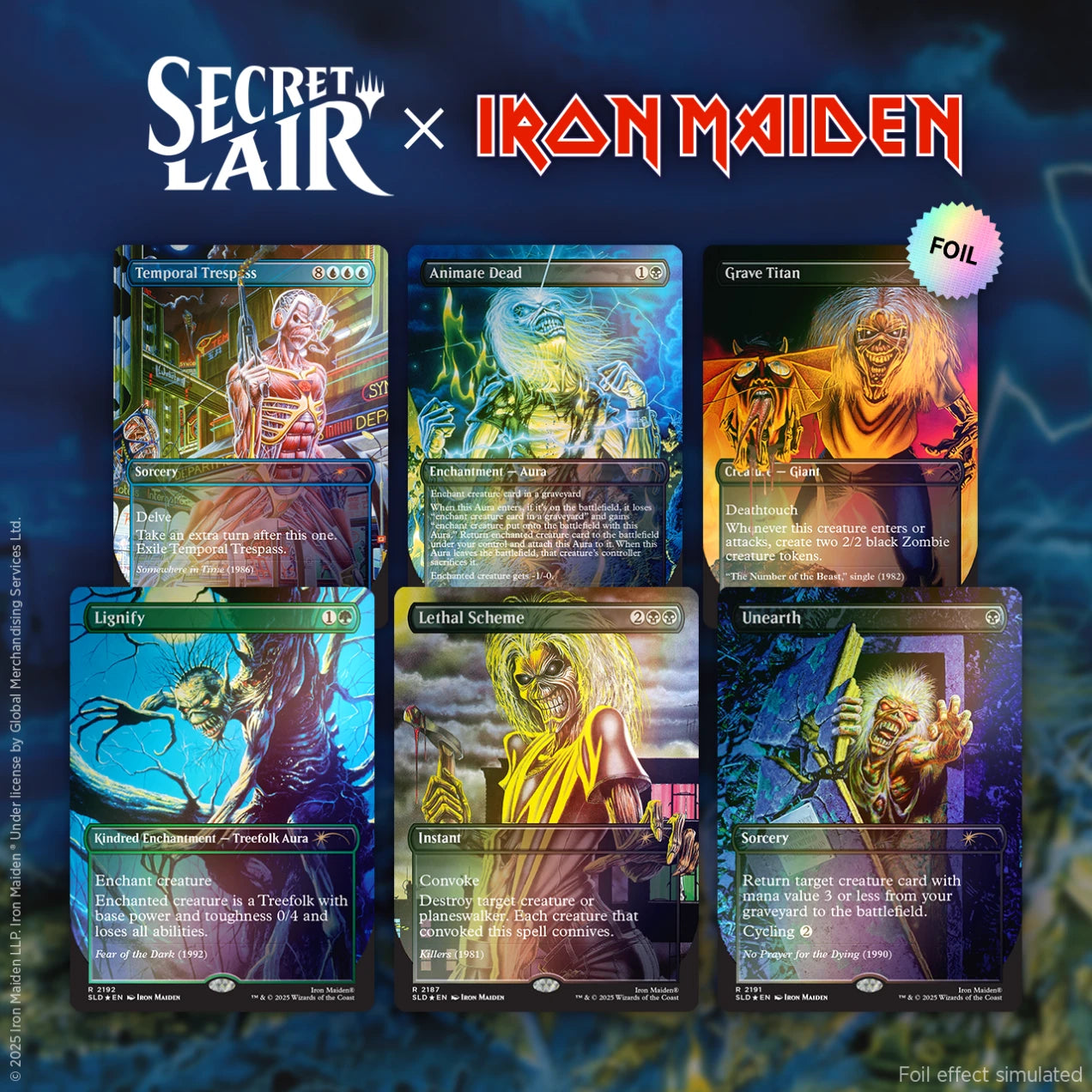 Secret Lair Iron Maiden Album Art RAINBOW FOIL EDITION