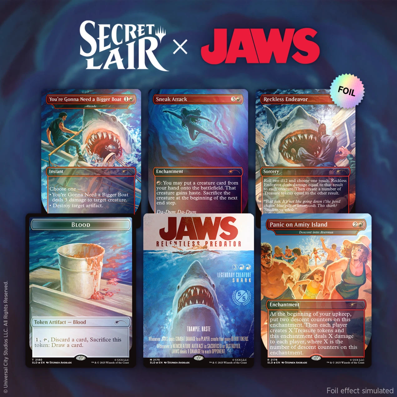 Secret Lair Jaws Terror of Amity Island RAINBOW FOIL EDITION