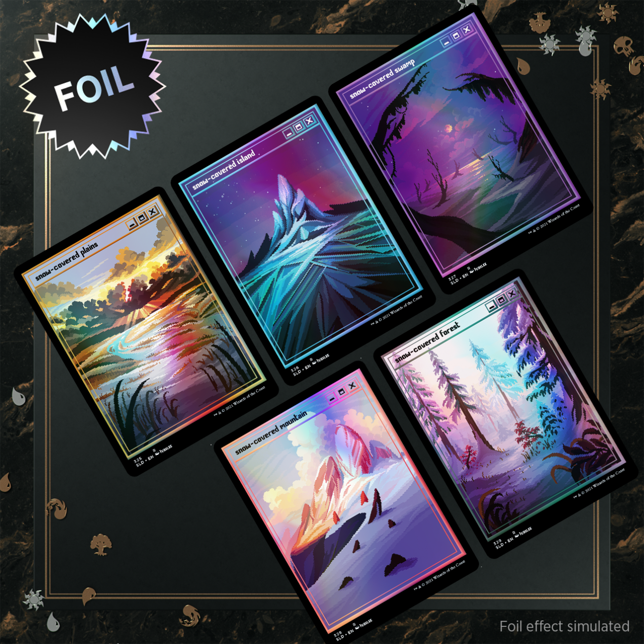 Secret Lair PixelSnowLands.jpg FOIL EDITION