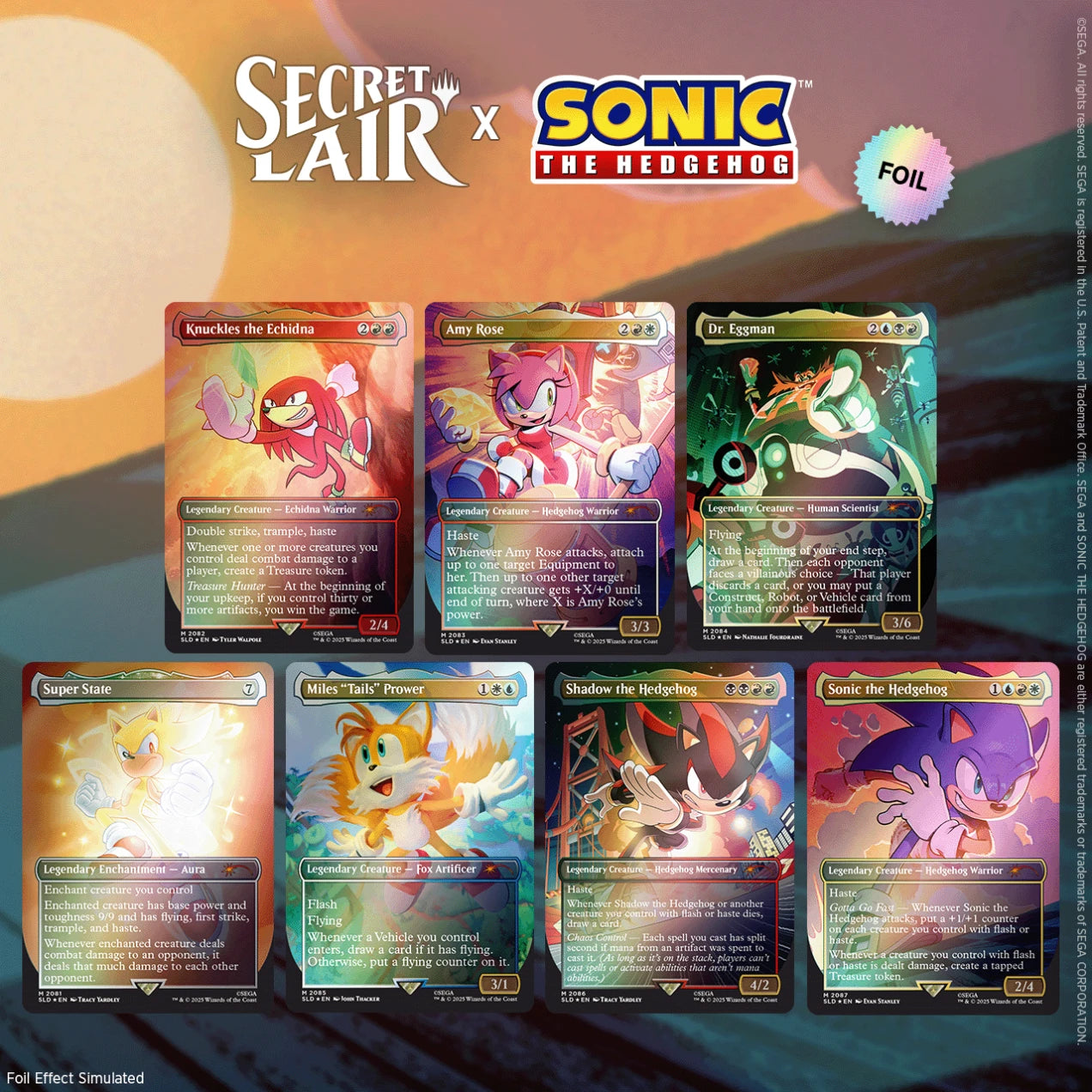Secret Lair Sonic the Hedgehog Friends & Foes Rainbow Foil