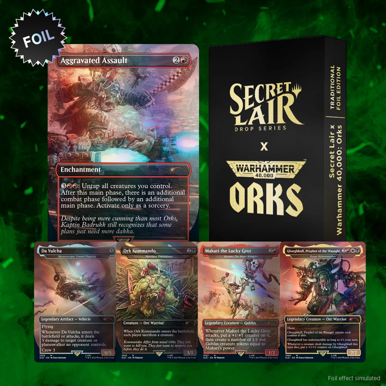 Secret Lair Warhammer 40000 Orks TRADITIONAL FOIL EDITION